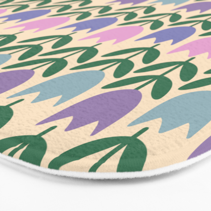 Tulip - Pastel Floral Pattern Bath Mat Gallery Image 3