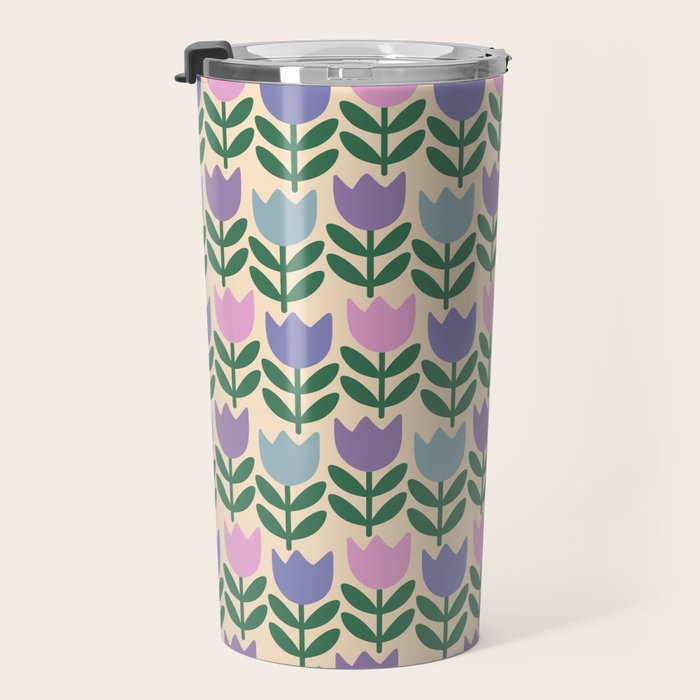Tulip - Pastel Floral Pattern Travel Mug Gallery Image 3