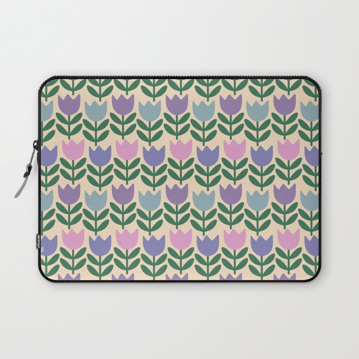 Tulip - Pastel Floral Pattern Laptop Sleeve Gallery Image 1