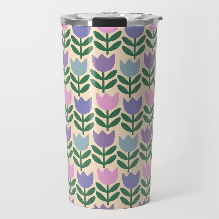 Tulip - Pastel Floral Pattern Travel Mug Gallery Image 1