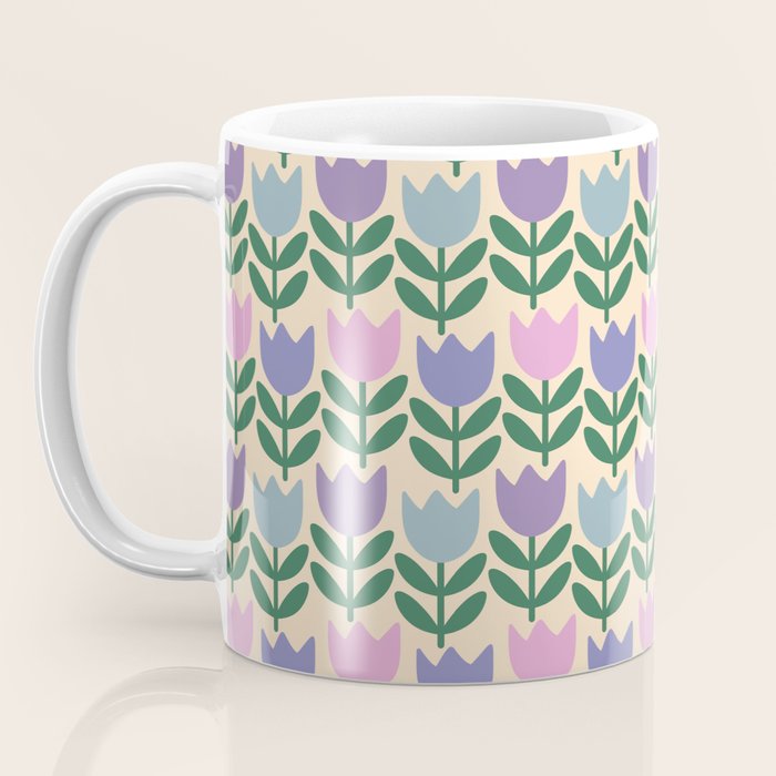 Tulip - Pastel Floral Pattern Coffee Mug Gallery Image 3
