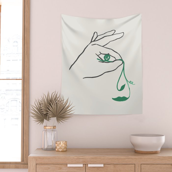 Lady green Wall Tapestry Gallery Image 2