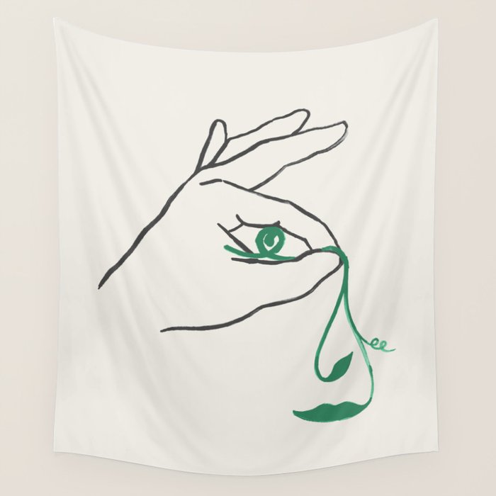 Lady green Wall Tapestry Gallery Image 1