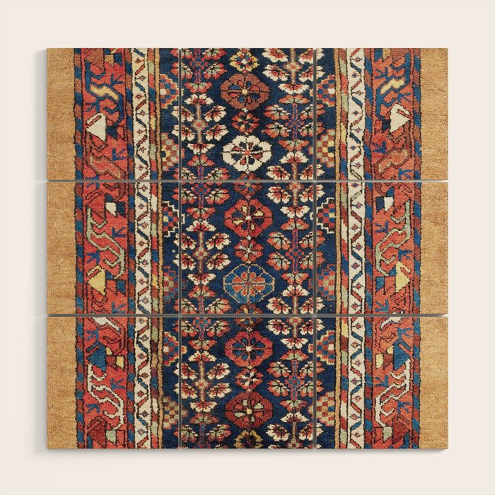 Kolyai  Antique South Kurdistan Persian Rug Print Wood Wall Art Gallery Image 1