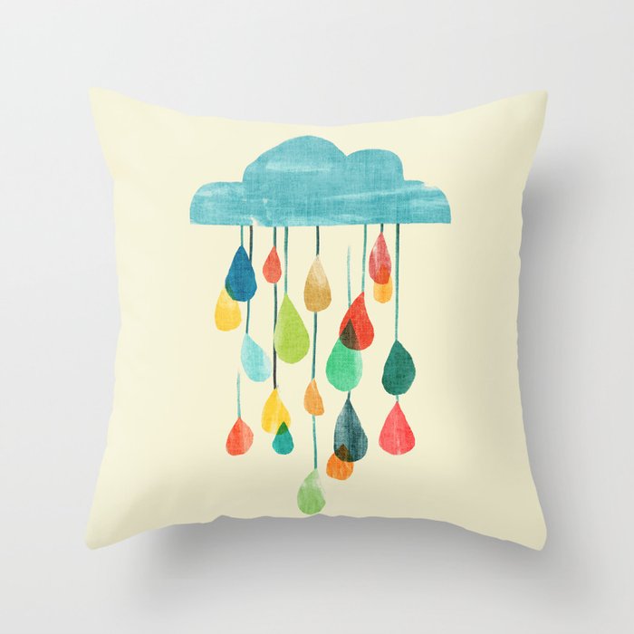 cloudy with a chance of rainbow Throw Pillow Gallery Image 6