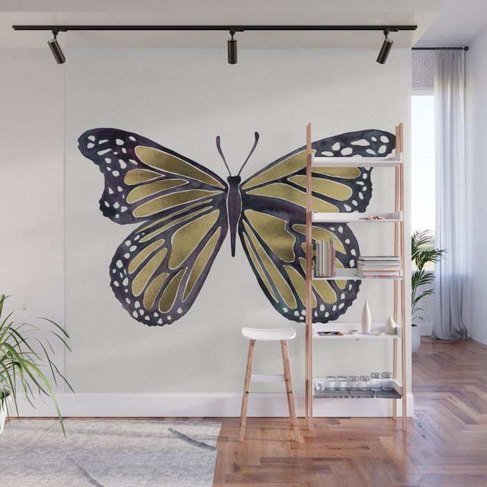 Gold Butterfly Wall Mural Gallery Image 1
