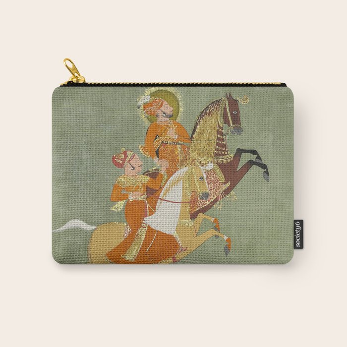 MAHARANA ARI SINGH OF MEWAR RIDING WITH A COMPANION BY THE ARTIST JUGARSI, MEWAR, RAJASTHAN 1765-66  Carry All Pouch Gallery Image 1