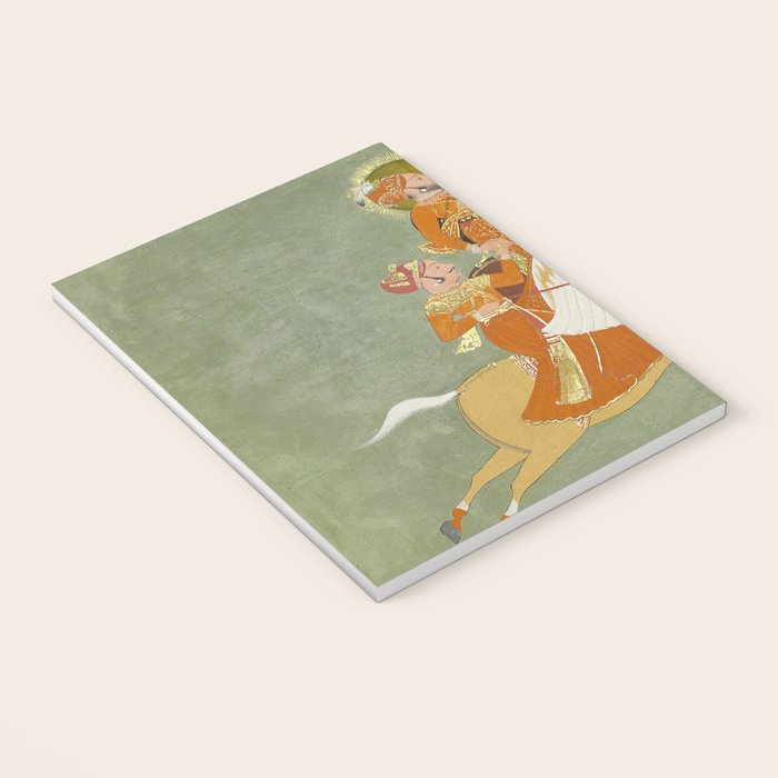 MAHARANA ARI SINGH OF MEWAR RIDING WITH A COMPANION BY THE ARTIST JUGARSI, MEWAR, RAJASTHAN 1765-66  Notebook Gallery Image 3