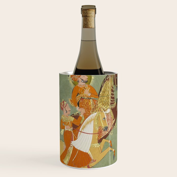 MAHARANA ARI SINGH OF MEWAR RIDING WITH A COMPANION BY THE ARTIST JUGARSI, MEWAR, RAJASTHAN 1765-66  Wine Chiller Gallery Image 1