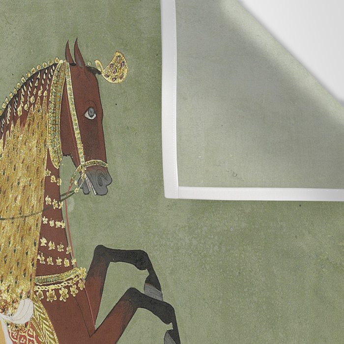 MAHARANA ARI SINGH OF MEWAR RIDING WITH A COMPANION BY THE ARTIST JUGARSI, MEWAR, RAJASTHAN 1765-66  Wall Tapestry Gallery Image 3