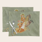 MAHARANA ARI SINGH OF MEWAR RIDING WITH A COMPANION BY THE ARTIST JUGARSI, MEWAR, RAJASTHAN 1765-66  Placemat Gallery Image 1