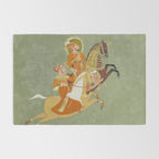MAHARANA ARI SINGH OF MEWAR RIDING WITH A COMPANION BY THE ARTIST JUGARSI, MEWAR, RAJASTHAN 1765-66  Rug Gallery Image 2