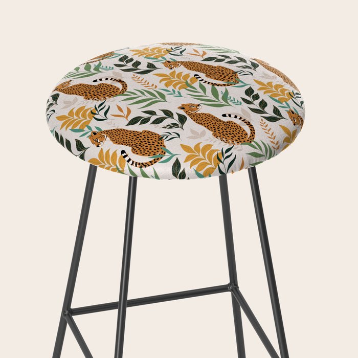Spring Cheetah Pattern I - Green and Yellow Stool Gallery Image 2
