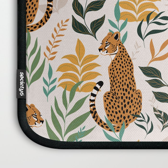 Spring Cheetah Pattern I - Green and Yellow Laptop Sleeve Gallery Image 3