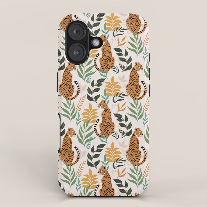 Spring Cheetah Pattern I - Green and Yellow iPhone Case Gallery Image 1