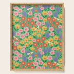 Bright Colorful Floral Meadow with Bees Serving Tray Gallery Image 1