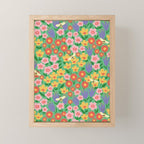 Bright Colorful Floral Meadow with Bees Mini Art Print Gallery Image 1
