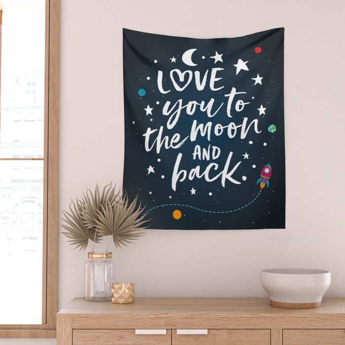Love you to the moon and back Wall Tapestry Gallery Image 2