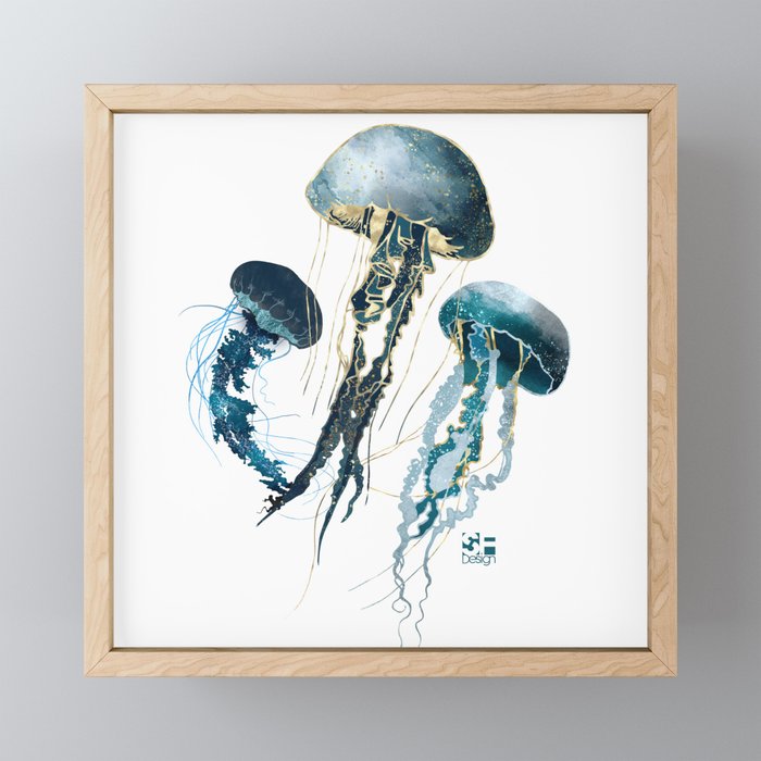 Metallic Jellyfish V-Custom Mini Art Print Gallery Image 1