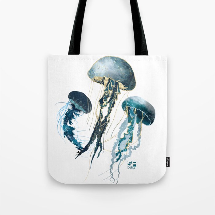 Metallic Jellyfish V-Custom Tote Bag Gallery Image 1