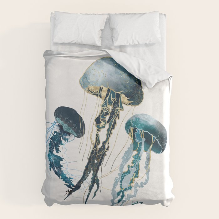 Metallic Jellyfish V-Custom Duvet Cover Gallery Image 1
