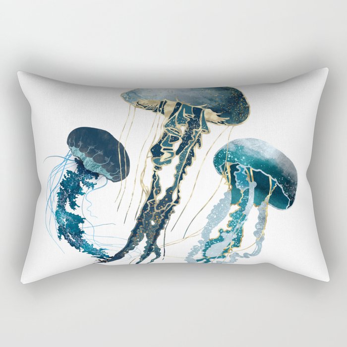 Metallic Jellyfish V-Custom Rectangular Pillow Gallery Image 2
