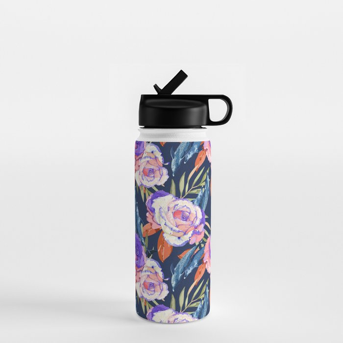 Dark landscape dolphins in the roses Water Bottle Gallery Image 1