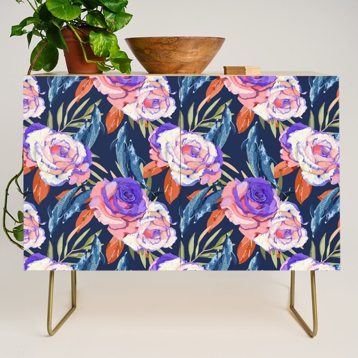 Dark landscape dolphins in the roses Credenza Gallery Image 1