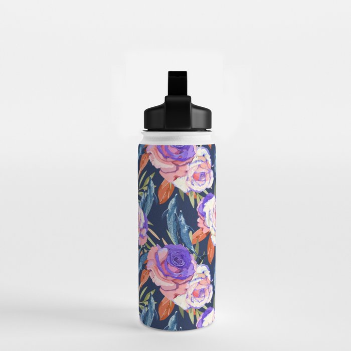 Dark landscape dolphins in the roses Water Bottle Gallery Image 2