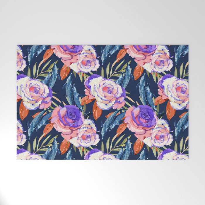 Dark landscape dolphins in the roses Welcome Mat Gallery Image 1