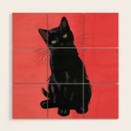 Black cat 2 Wood Wall Art Gallery Image 1