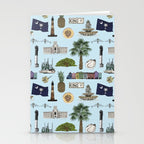 Charleston South Carolina Pattern - Blue Stationery Card Gallery Image 2