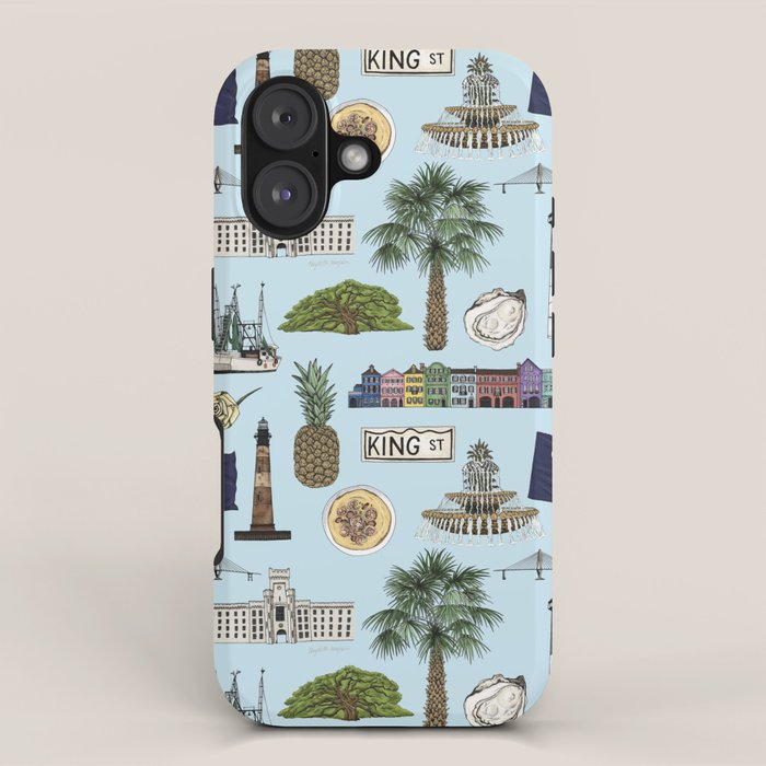 Charleston South Carolina Pattern - Blue iPhone Case Gallery Image 1