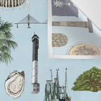 Charleston South Carolina Pattern - Blue Wall Tapestry Gallery Image 3