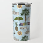 Charleston South Carolina Pattern - Blue Travel Mug Gallery Image 1