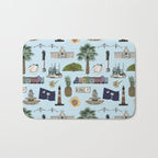 Charleston South Carolina Pattern - Blue Bath Mat Gallery Image 1