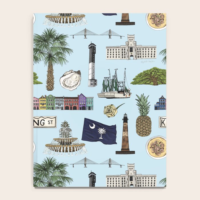 Charleston South Carolina Pattern - Blue Notebook Gallery Image 4