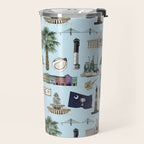 Charleston South Carolina Pattern - Blue Travel Mug Gallery Image 2