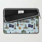 Charleston South Carolina Pattern - Blue Laptop Sleeve Gallery Image 2
