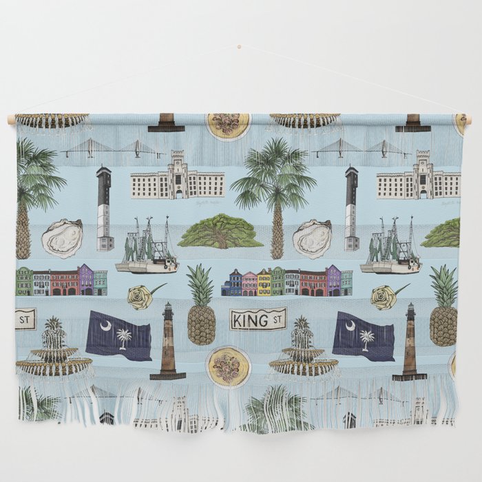 Charleston South Carolina Pattern - Blue Wall Hanging Gallery Image 1