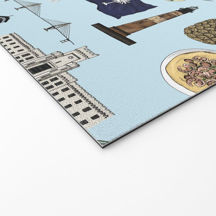 Charleston South Carolina Pattern - Blue Welcome Mat Gallery Image 2