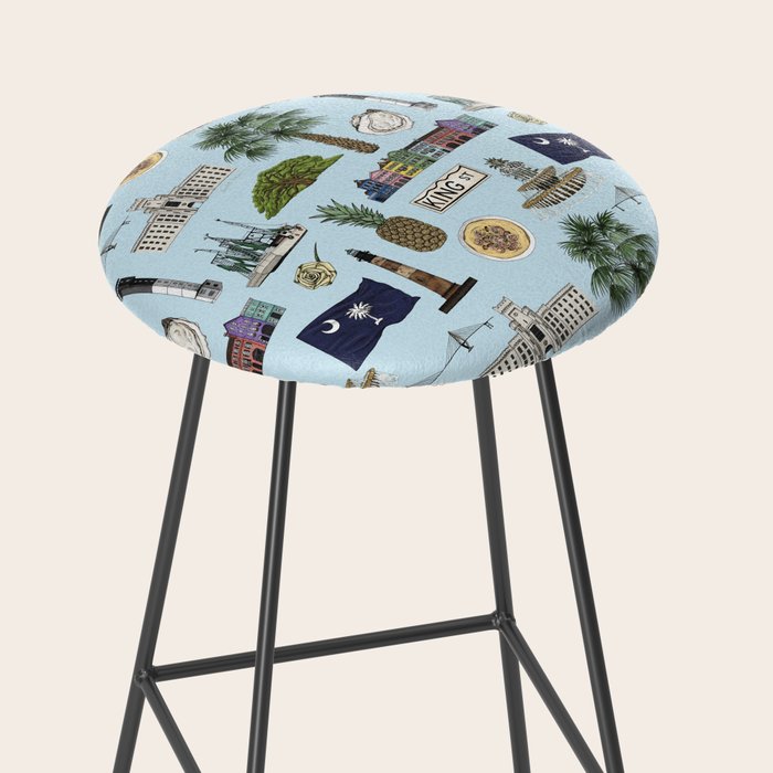 Charleston South Carolina Pattern - Blue Stool Gallery Image 2