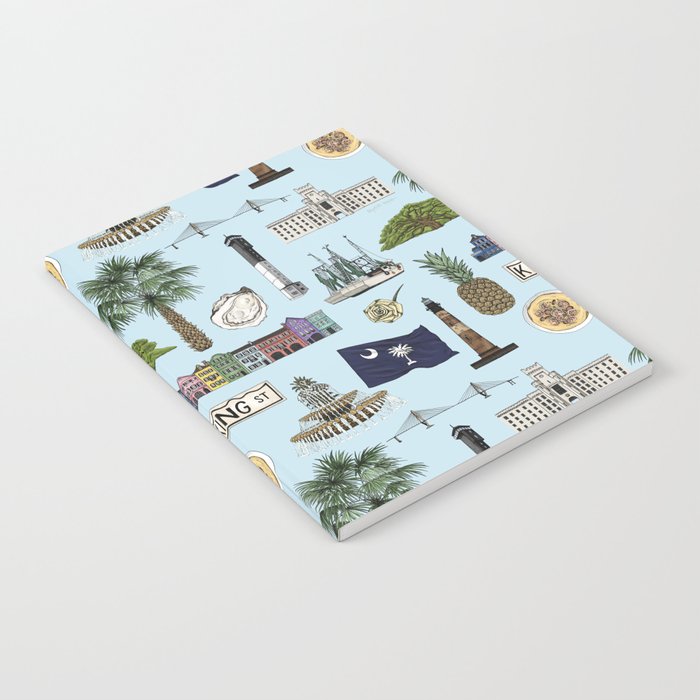 Charleston South Carolina Pattern - Blue Notebook Gallery Image 2