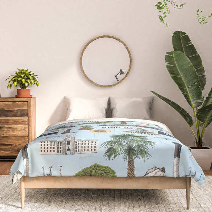 Charleston South Carolina Pattern - Blue Comforter Gallery Image 3