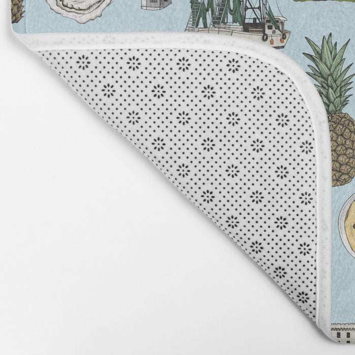 Charleston South Carolina Pattern - Blue Bath Mat Gallery Image 2