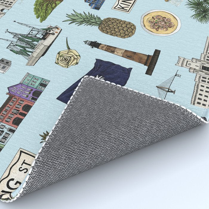 Charleston South Carolina Pattern - Blue Rug Gallery Image 4