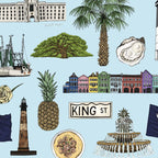 Charleston South Carolina Pattern - Blue Coffee Mug Gallery Image 2