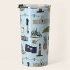 Charleston South Carolina Pattern - Blue Travel Mug Gallery Image 3