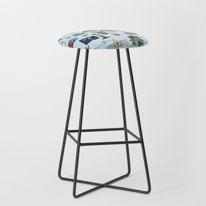 Charleston South Carolina Pattern - Blue Stool Gallery Image 1