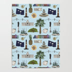 Charleston South Carolina Pattern - Blue Poster Gallery Image 4
